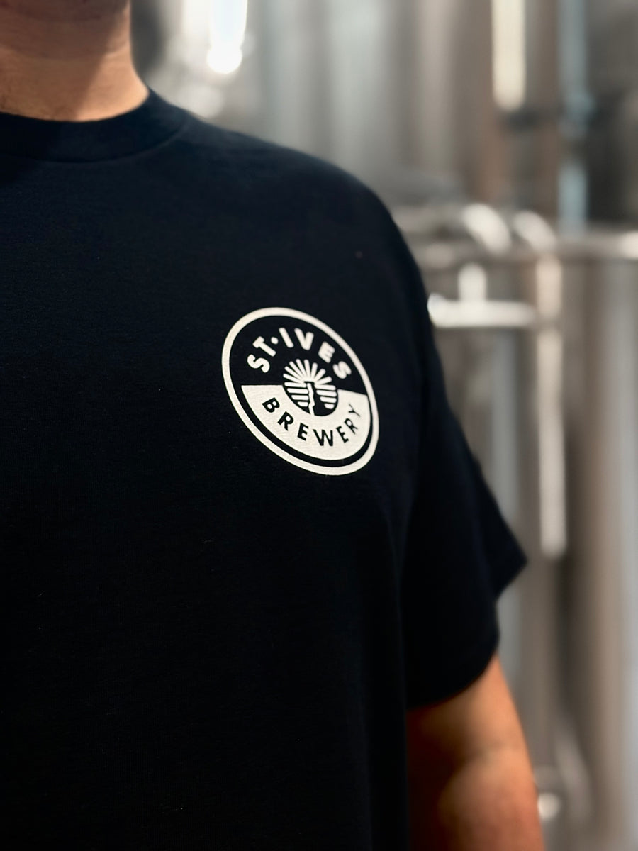 St. Ives Brewery Short Sleeve Black T-Shirt - Effortless Style and