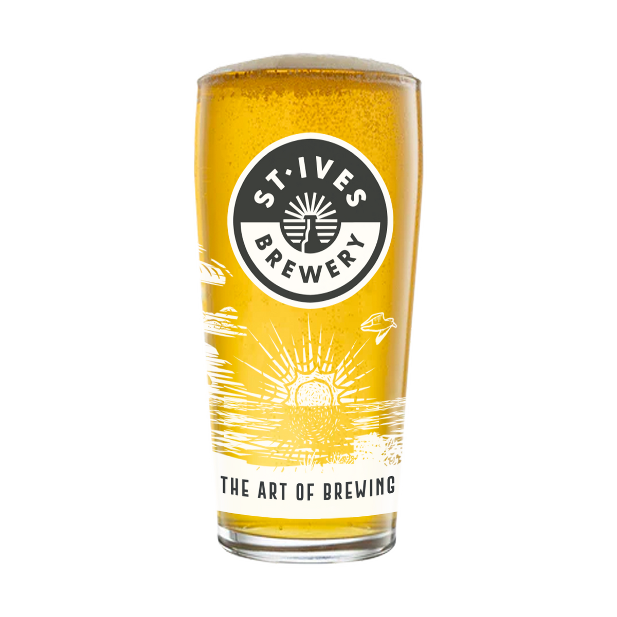 St Ives Brewery Coastal Charm in Larger Pint Glass St.Ives Brewery