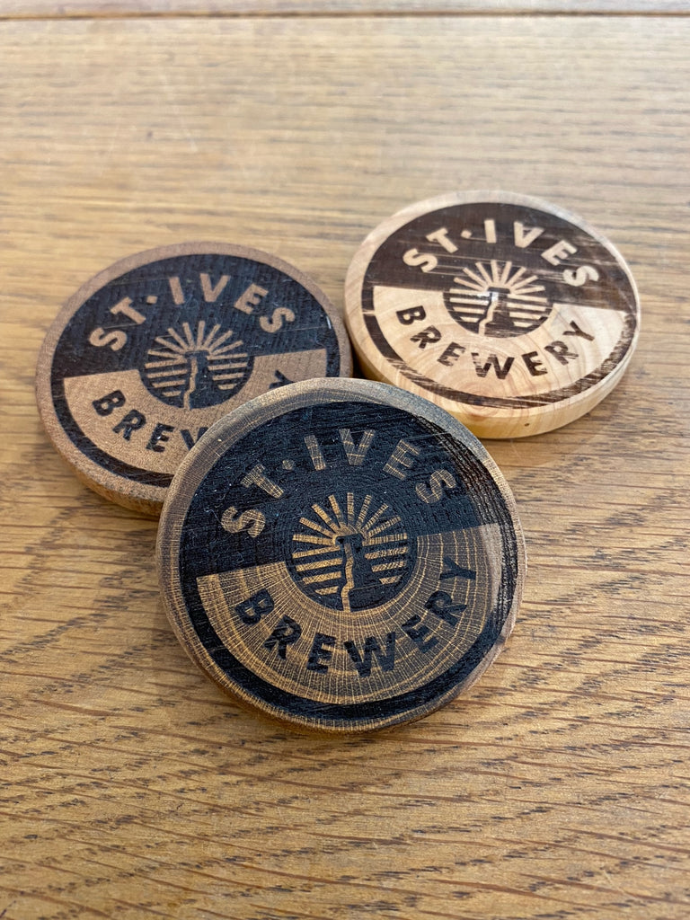 Wood Engraved Fridge Magnet - St.Ives Brewery