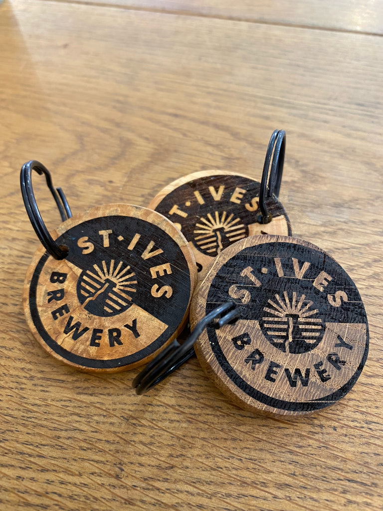Wood Engraved Keyring - St.Ives Brewery