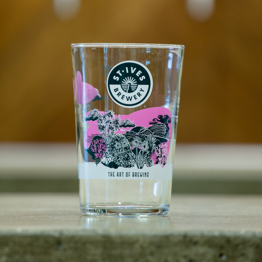 PINK PINT GLASS - St.Ives Brewery